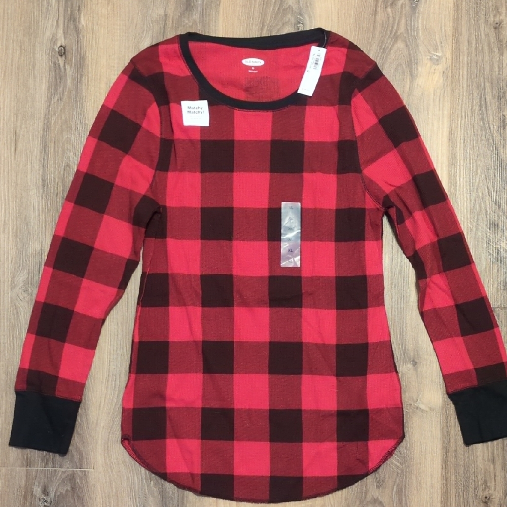 Old Navy Red and Black Plaid Shirt